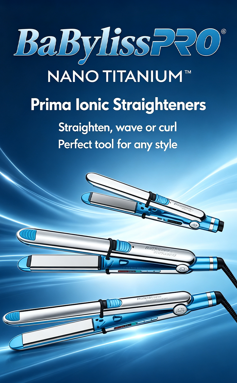 Nano Titanium Salon Hair Straightening Iron, Adjustable Temp Ionic Hair Styling Tool