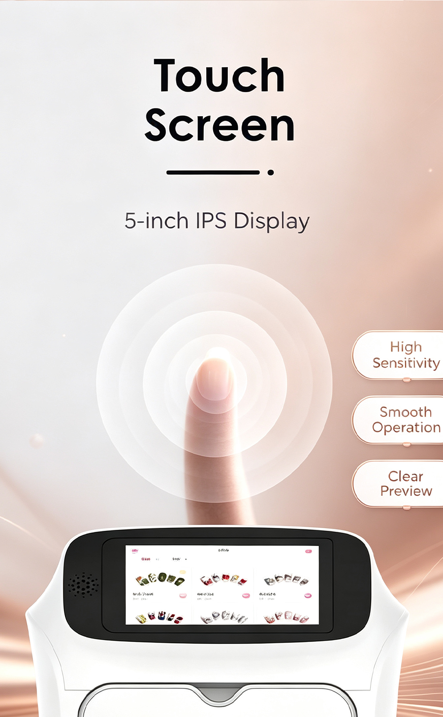 All-in-One Nail Printing & Curing Lamp, 2400DPI High Definition Smart Nail Printer, Commercial Self-service Nail Equipment
