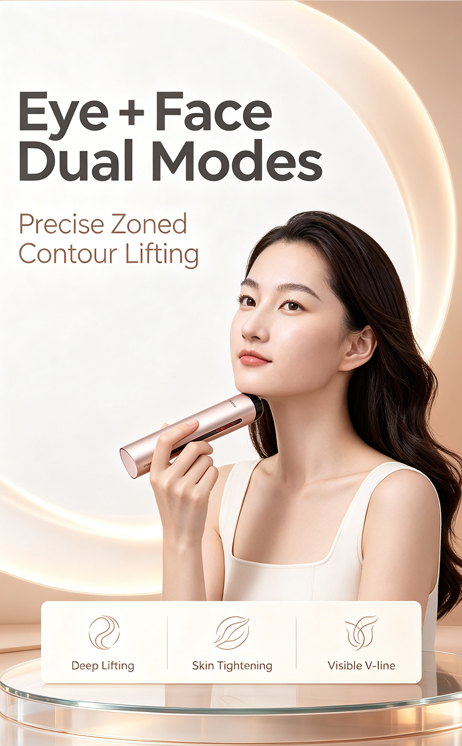 Multi-Frequency RF Facial Beauty Device, Eye & Face Dual Mode Lifting Tightening Machine, Home Anti-Aging Wrinkle Remover Skin Care Tool