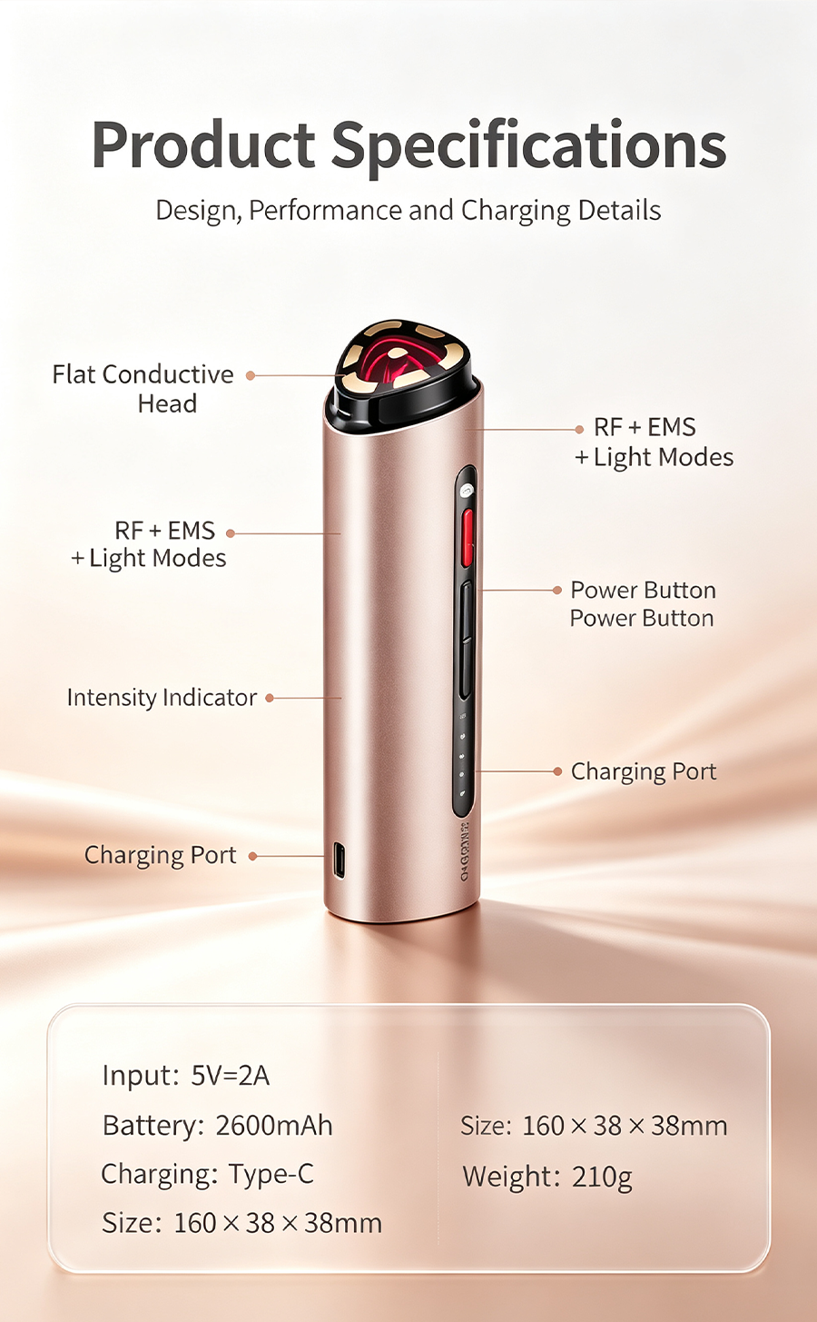 Multi-Frequency RF Facial Beauty Device, Eye & Face Dual Mode Lifting Tightening Machine, Home Anti-Aging Wrinkle Remover Skin Care Tool