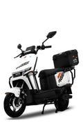 WuRo Electric Scooter with Full Wrap-Around Crash Bars and Rear Cargo Box