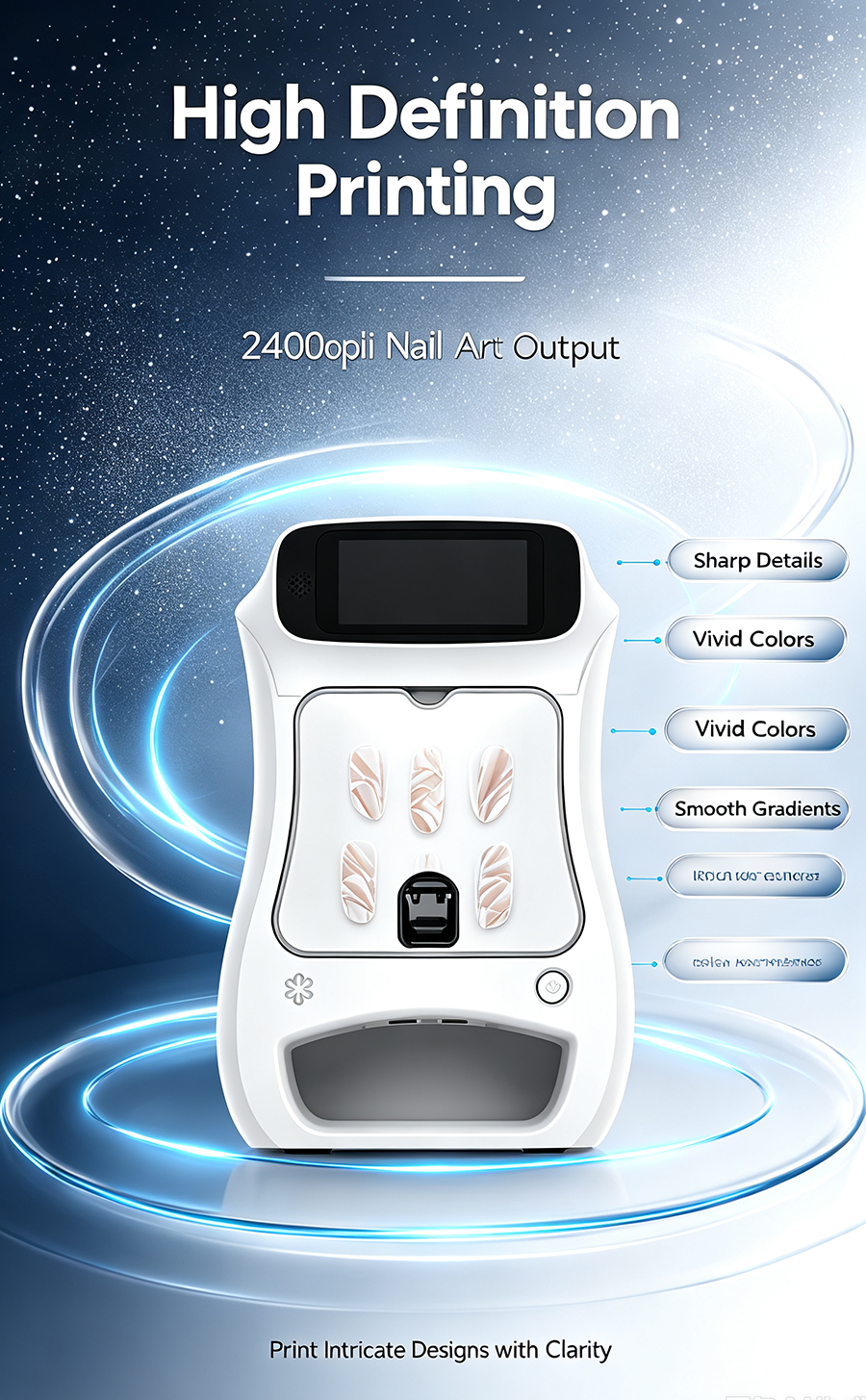 NA03 Smart Nail Art Printer, Print & Cure 2-in-1 Automatic Nail Painting Machine, DIY Home & Salon Commercial Nail Printer