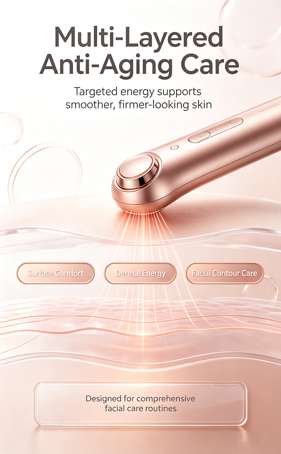DLUS E10 Matrix RF Facial Beauty Device, Home Use Anti-Aging Skin Tightening Lifting Machine, Full-Layer Facial Wrinkle Remover Skincare Tool