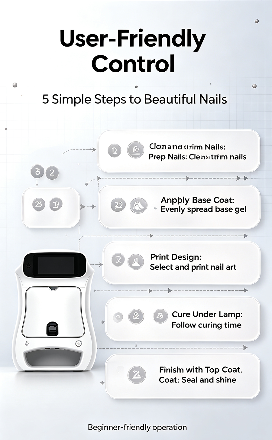 NA03 Smart Nail Art Printer, Print & Cure 2-in-1 Automatic Nail Painting Machine, DIY Home & Salon Commercial Nail Printer