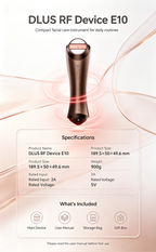 DLUS E10 Matrix RF Facial Beauty Device, Home Use Anti-Aging Skin Tightening Lifting Machine, Full-Layer Facial Wrinkle Remover Skincare Tool