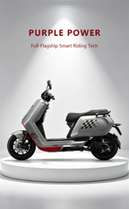 TuTe Silver-Red Flagship High-Power Electric Motorcycle