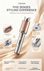 Wireless Automatic Rotating Hair Curler, Moisturizing Ionic Hair Care Portable Rechargeable Wave Curler