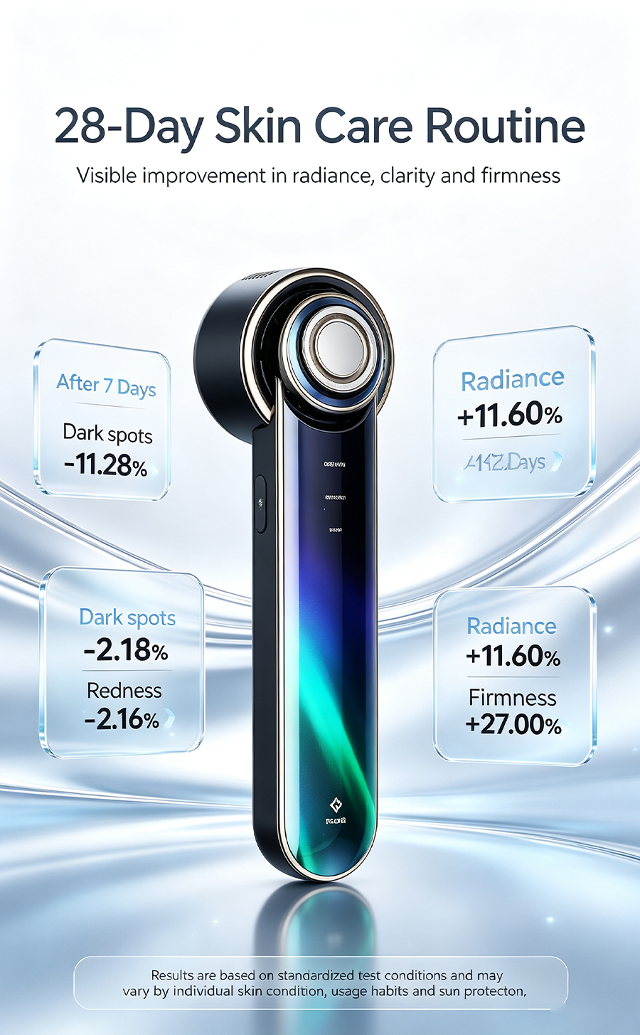Dual-Band Black Gold Brightening Beauty Device, Sapphire Ice Cooling Facial Machine for Dark Spots, Acne Marks, Redness & Uneven Skin Tone