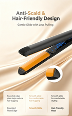 GlamPalm GP202T BK Professional Ceramic Hair Straightener, 2 in 1 Hair Curler, Anti-frizz Hair Styling Flat Iron