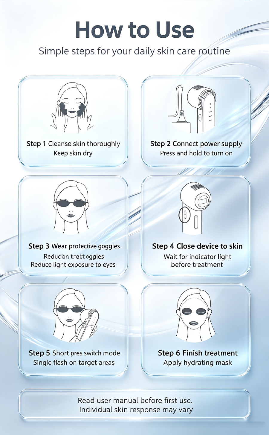 Dual-Band Black Gold Brightening Beauty Device, Sapphire Ice Cooling Facial Machine for Dark Spots, Acne Marks, Redness & Uneven Skin Tone