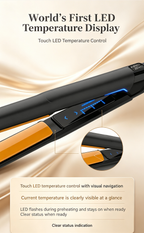 GlamPalm GP202T BK Professional Ceramic Hair Straightener, 2 in 1 Hair Curler, Anti-frizz Hair Styling Flat Iron