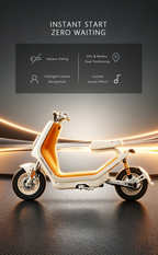 Cute Retro-Style Premium Electric Scooter