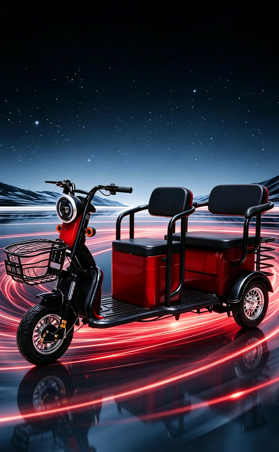 Domo Dual-Purpose Electric Tricycle for Passengers and Cargo