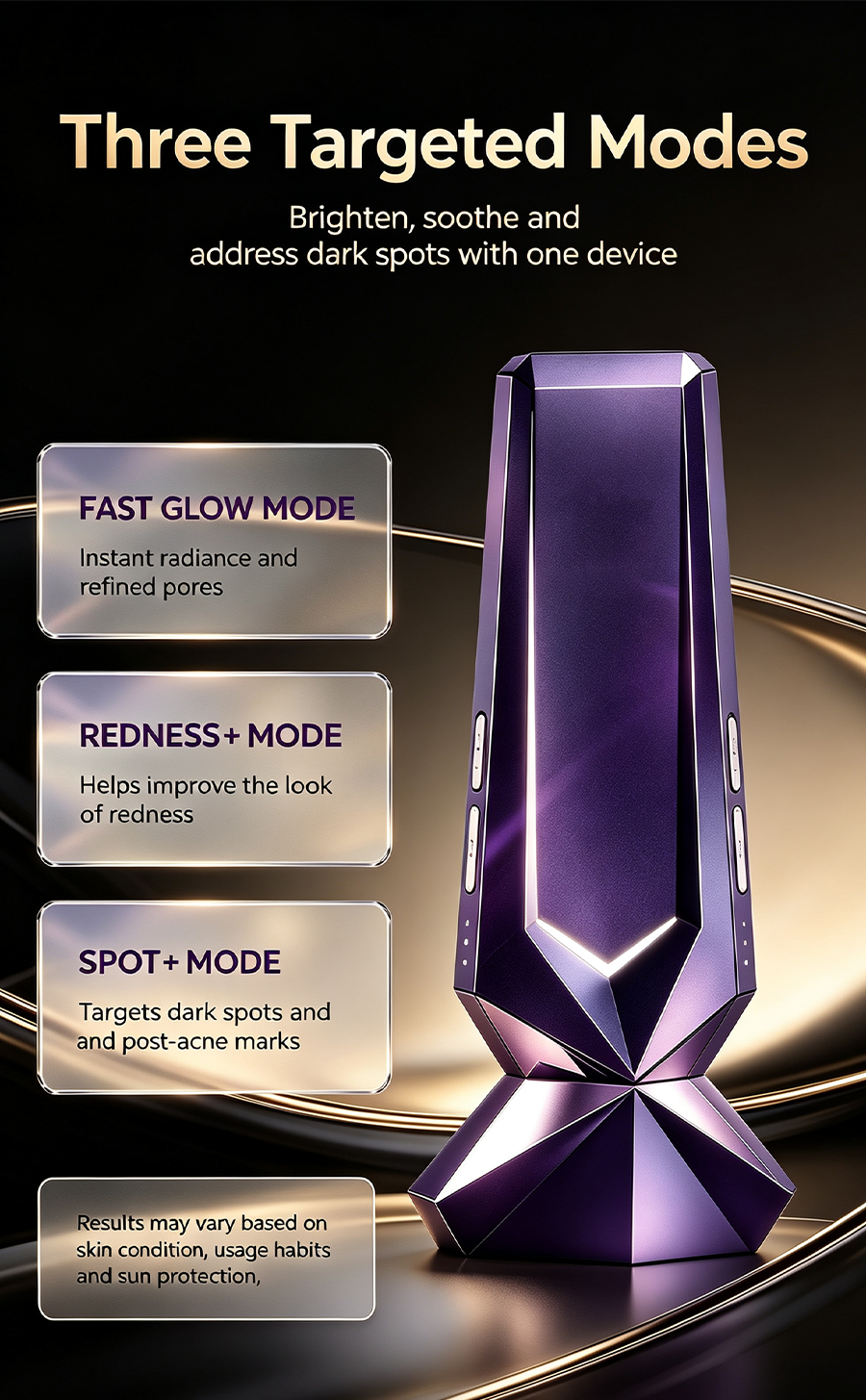 3 Targeted Modes Facial Beauty Machine, Anti-Aging Firming, Fade Fine Lines & Dark Spots Skin Care Device
