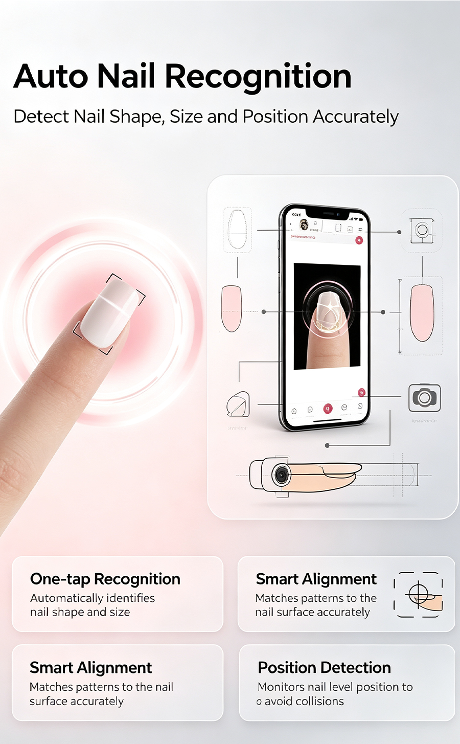 Smart Automatic Nail Art Printer, Wireless Phone Control DIY Nail Printing Machine, Home Nail Painting Device
