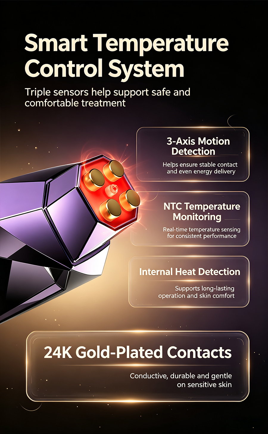 3 Targeted Modes Facial Beauty Machine, Anti-Aging Firming, Fade Fine Lines & Dark Spots Skin Care Device