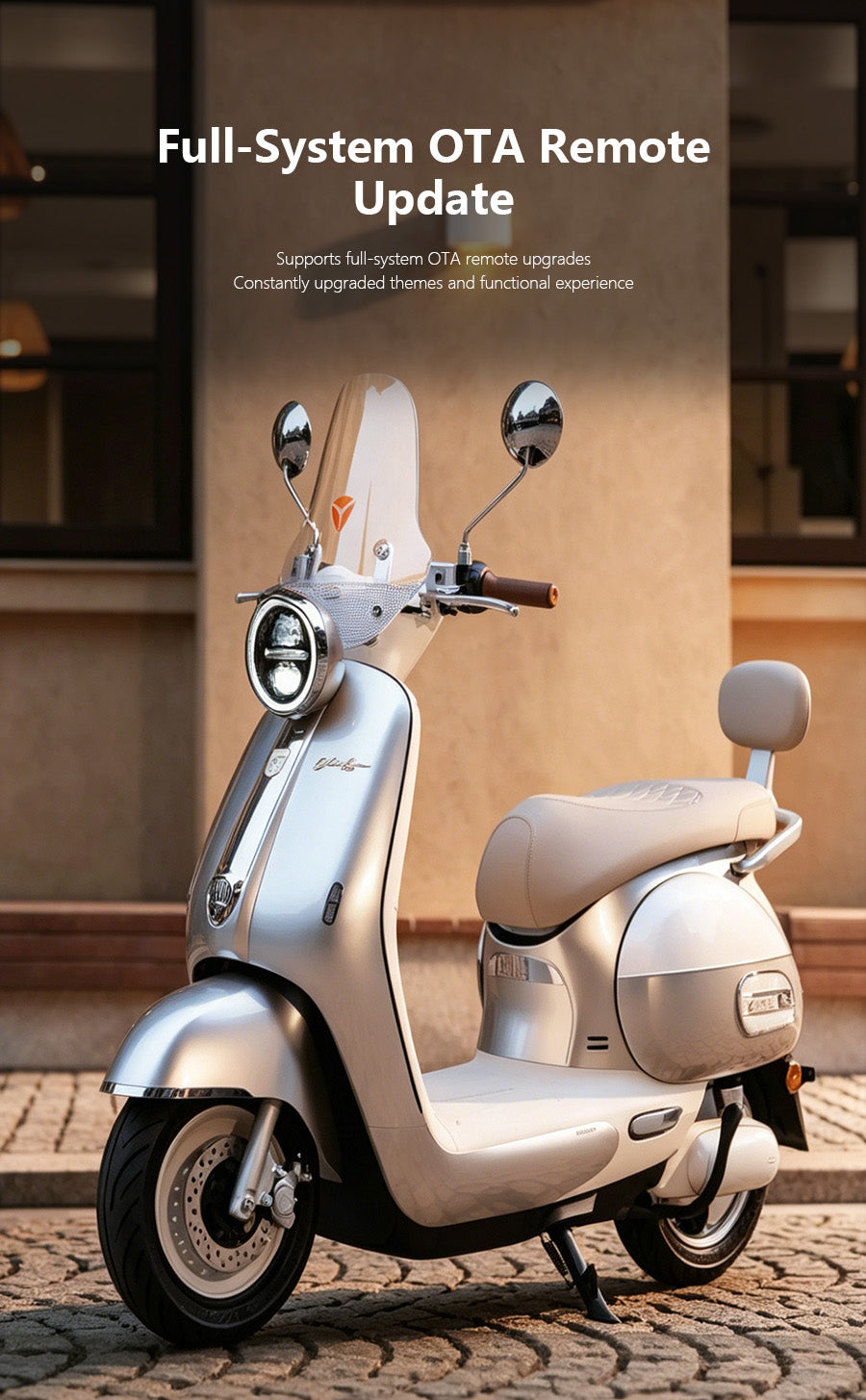 DuDu Italian-style "Light Luxury" Retro Cream-Colored Electric Scooter