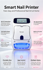 10s Fast Nail Printer Auto Nail Recognition, Personalized Photo Nail Art Printing Device for Home Use