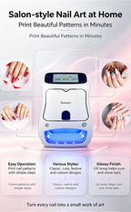 10s Fast Nail Printer Auto Nail Recognition, Personalized Photo Nail Art Printing Device for Home Use