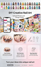 10s Fast Nail Printer Auto Nail Recognition, Personalized Photo Nail Art Printing Device for Home Use