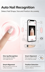 10s Fast Nail Printer Auto Nail Recognition, Personalized Photo Nail Art Printing Device for Home Use