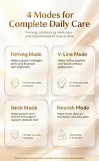 Thermal Ultrasound Facial Beauty Device, EMS Microcurrent Lifting Machine, Face & Neck Anti-Aging Skin Tightening Tool for Sensitive Skin