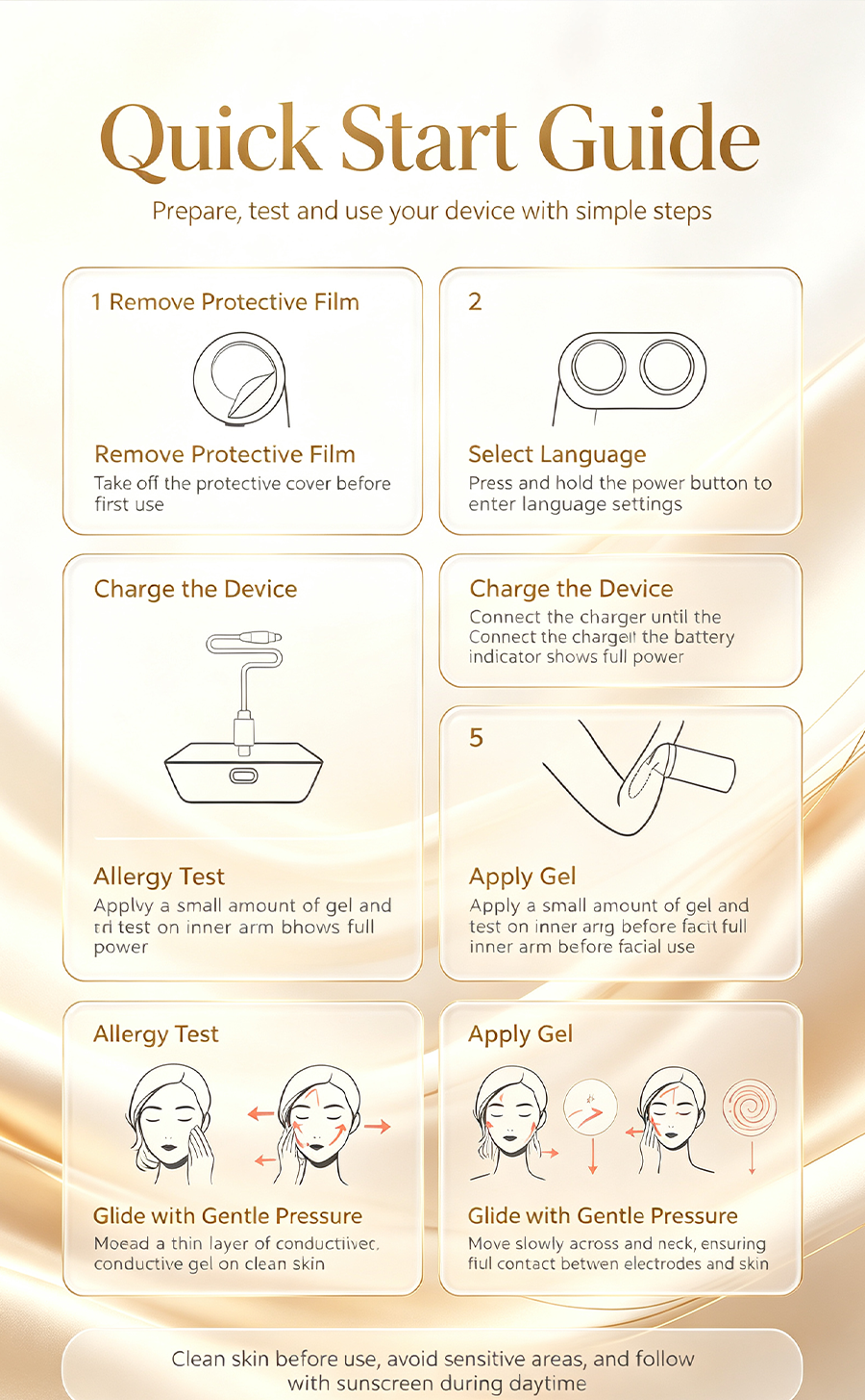 Thermal Ultrasound Facial Beauty Device, EMS Microcurrent Lifting Machine, Face & Neck Anti-Aging Skin Tightening Tool for Sensitive Skin