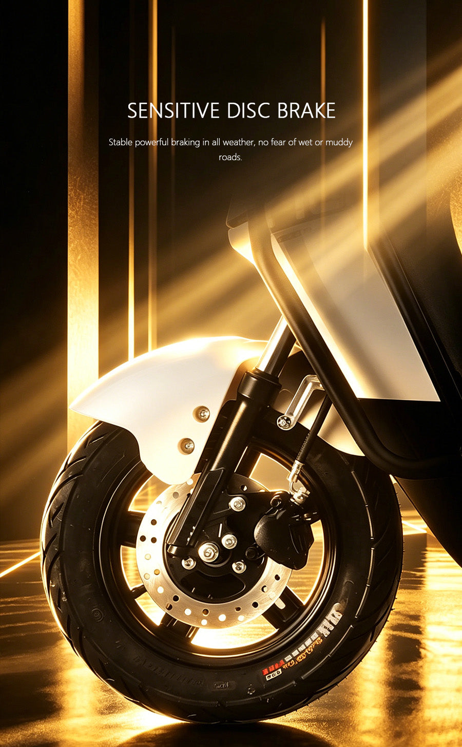 WuRo Electric Scooter with Full Wrap-Around Crash Bars and Rear Cargo Box