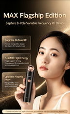 Ubelle S3 MAX Sapphire 8-Pole Variable Frequency RF Beauty Device, Home Facial Lifting Anti-Aging Skin Tightening RF Machine