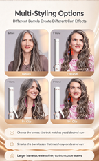 3-in-1 Interchangeable Curling Wand Set | 1",1¼",1½" Barrels,9 Heat Settings Ceramic Hair Curler