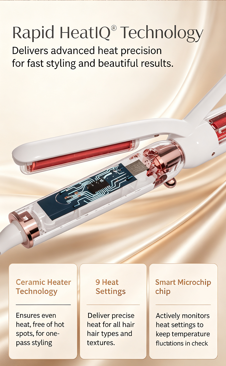 3-in-1 Interchangeable Curling Wand Set | 1",1¼",1½" Barrels,9 Heat Settings Ceramic Hair Curler