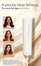 3-in-1 Interchangeable Curling Wand Set | 1",1¼",1½" Barrels,9 Heat Settings Ceramic Hair Curler