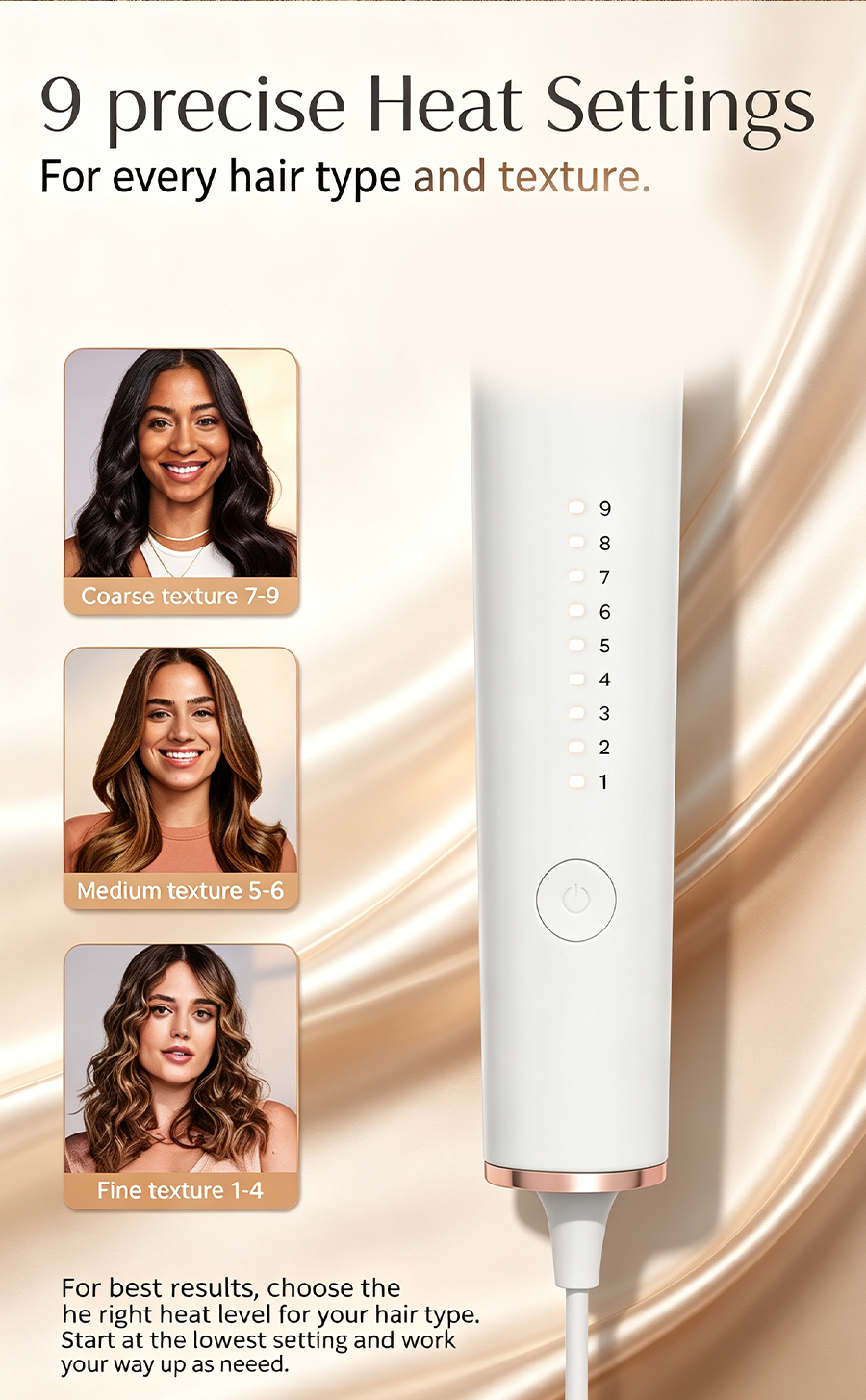 3-in-1 Interchangeable Curling Wand Set | 1",1¼",1½" Barrels,9 Heat Settings Ceramic Hair Curler