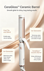 3-in-1 Interchangeable Curling Wand Set | 1",1¼",1½" Barrels,9 Heat Settings Ceramic Hair Curler