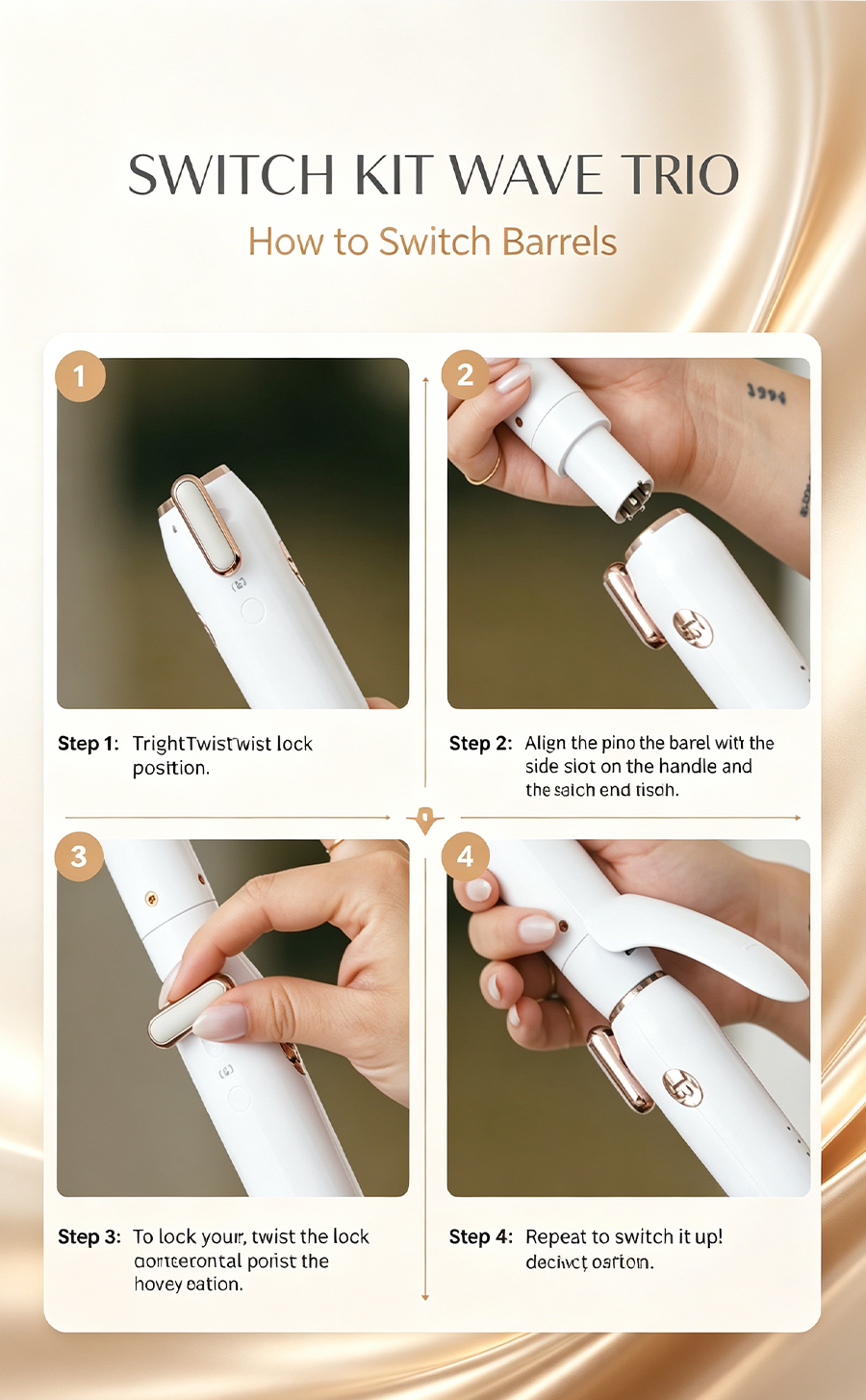 3-in-1 Interchangeable Curling Wand Set | 1",1¼",1½" Barrels,9 Heat Settings Ceramic Hair Curler