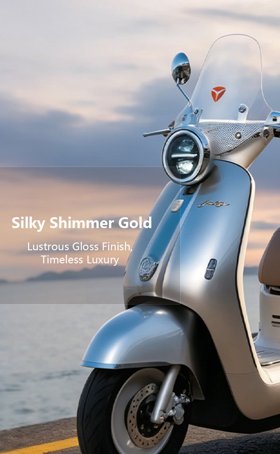 DuDu Italian-style "Light Luxury" Retro Cream-Colored Electric Scooter