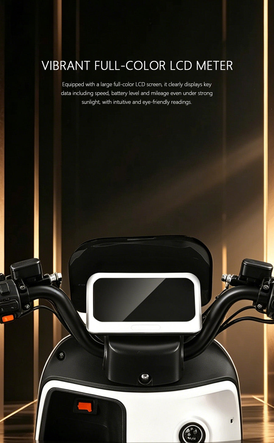 WuRo Electric Scooter with Full Wrap-Around Crash Bars and Rear Cargo Box