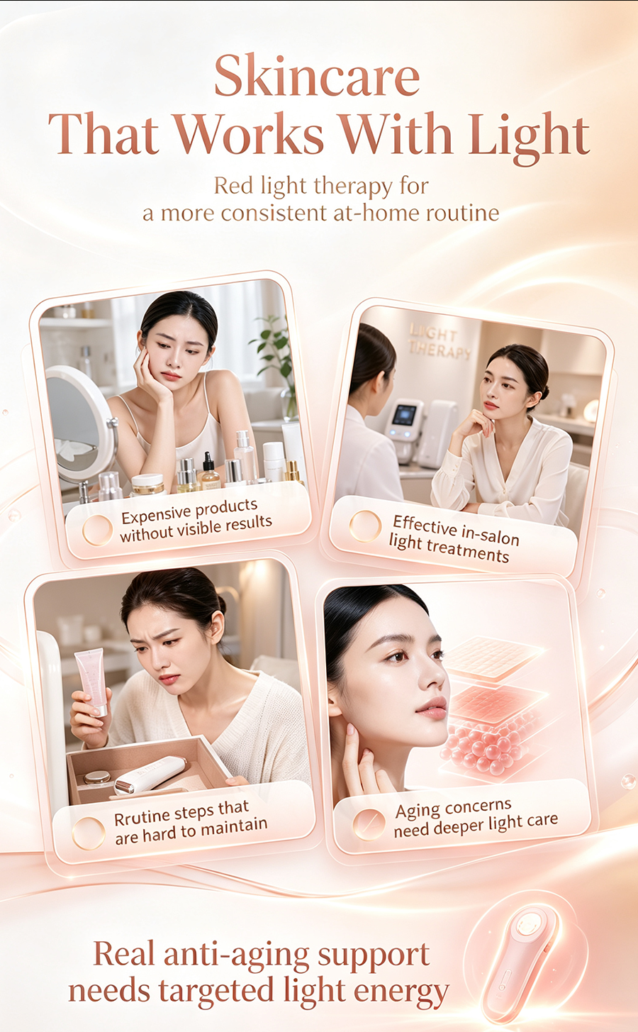 Philips Collagen Red Light Wand, 630nm Red Light & 940nm Near-Infrared Facial Device, Home Use Anti-Aging Firming Skin Tightening Wrinkle Removal Skincare Wand