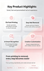 AI Intelligent Nail Printer NP-200, Wireless Phone Connected Nail Art Stamper, Custom Pattern Manicure Maker