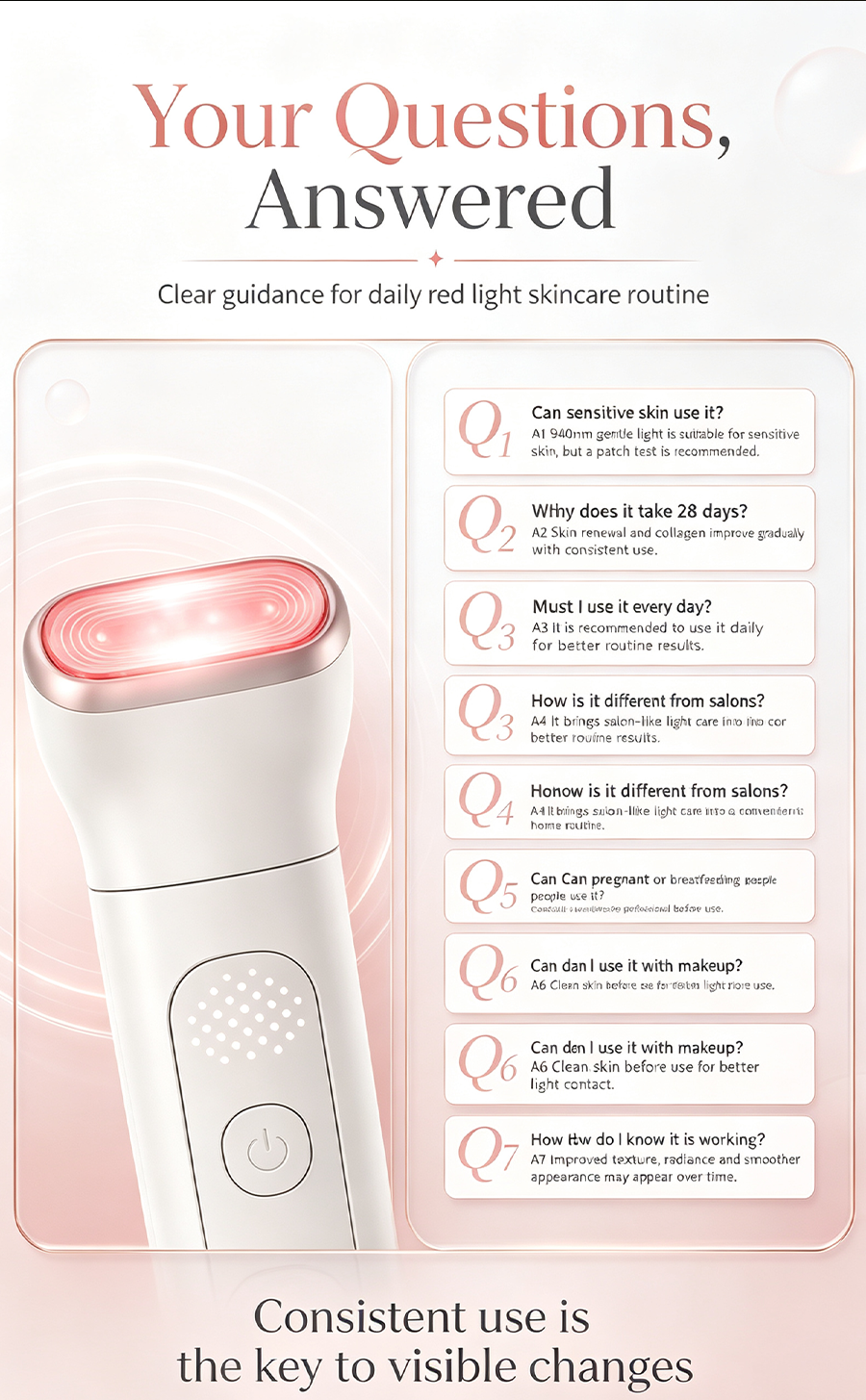 Philips Collagen Red Light Wand, 630nm Red Light & 940nm Near-Infrared Facial Device, Home Use Anti-Aging Firming Skin Tightening Wrinkle Removal Skincare Wand