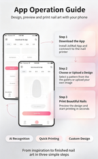 AI Intelligent Nail Printer NP-200, Wireless Phone Connected Nail Art Stamper, Custom Pattern Manicure Maker