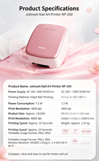 AI Intelligent Nail Printer NP-200, Wireless Phone Connected Nail Art Stamper, Custom Pattern Manicure Maker