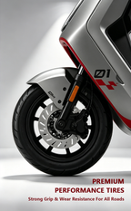 TuTe Silver-Red Flagship High-Power Electric Motorcycle