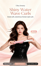 Ukey Beauty 36mm Negative Ion Curling Iron, Korean Water Wave Large Curls Hair Curler, Hair Care Curling Wand with Multi-Temp Settings Long Lasting Hairstyle