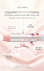 Ukey Beauty 36mm Negative Ion Curling Iron, Korean Water Wave Large Curls Hair Curler, Hair Care Curling Wand with Multi-Temp Settings Long Lasting Hairstyle