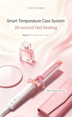 Ukey Beauty 36mm Negative Ion Curling Iron, Korean Water Wave Large Curls Hair Curler, Hair Care Curling Wand with Multi-Temp Settings Long Lasting Hairstyle