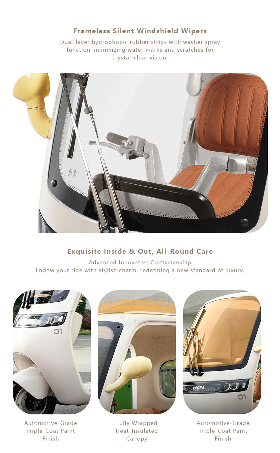 EuRo Enclosed Two-Seater Electric Tricycle