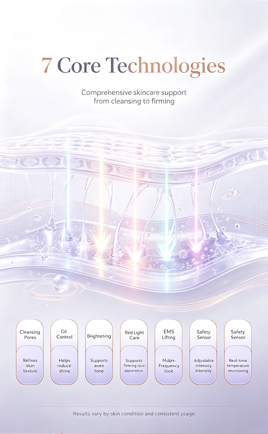 Multi-Effect Home RF Beauty Device, Lifting Firming Anti-Aging Skin Import Facial Massager