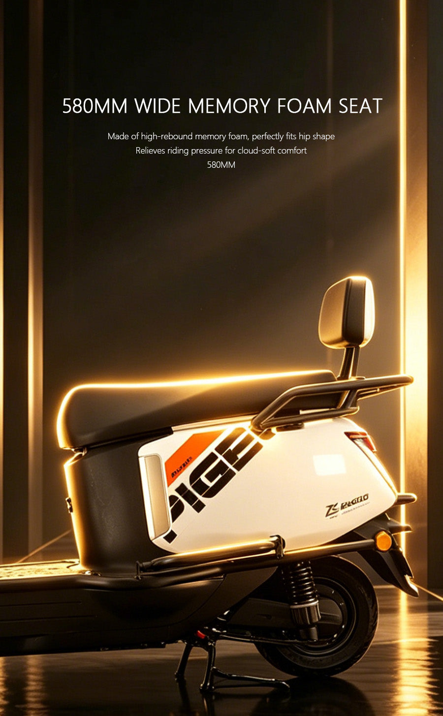 WuRo Electric Scooter with Full Wrap-Around Crash Bars and Rear Cargo Box