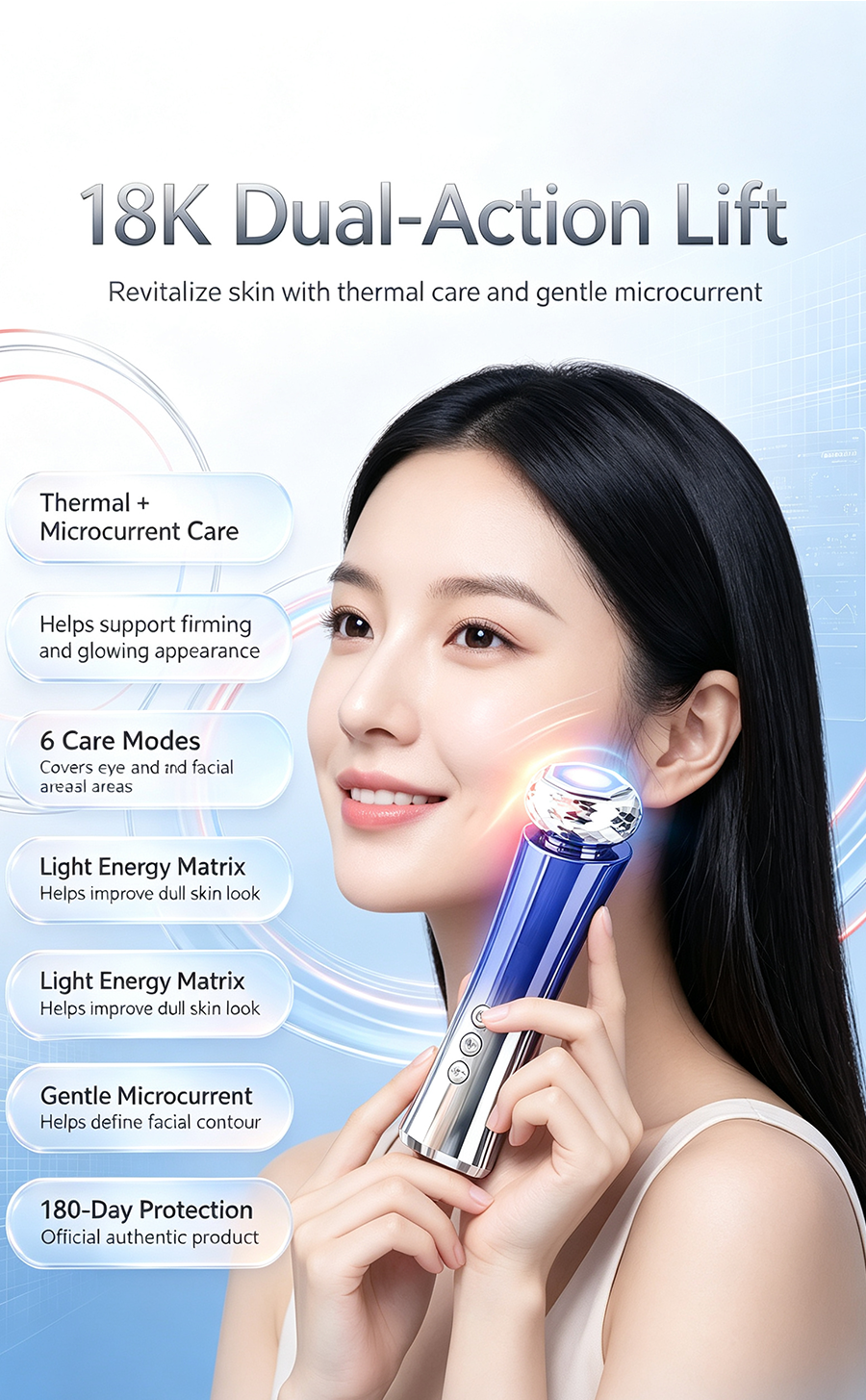 Home Facial SPA Multifunctional Skin Care Instrument, Pore Cleansing Serum Infusion Anti-Aging Facial Massager